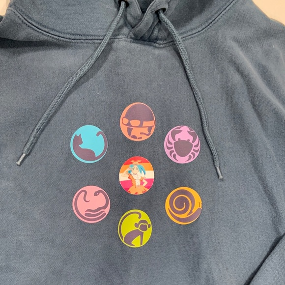 Men's Vintage Gap Hoodie w/New Bakemonogatari Oddities Design in Blue Size Large - Picture 2 of 3